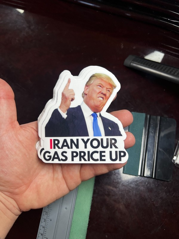 Trump Stickers IRAN YOUR GAS PRICE UP Gas Pump Waterproof Vinyl NEW 1/10/50/100 gallery