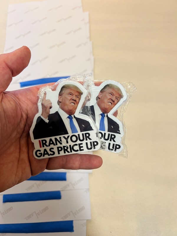Trump Stickers IRAN YOUR GAS PRICE UP Gas Pump Waterproof Vinyl NEW 1/10/50/100 gallery