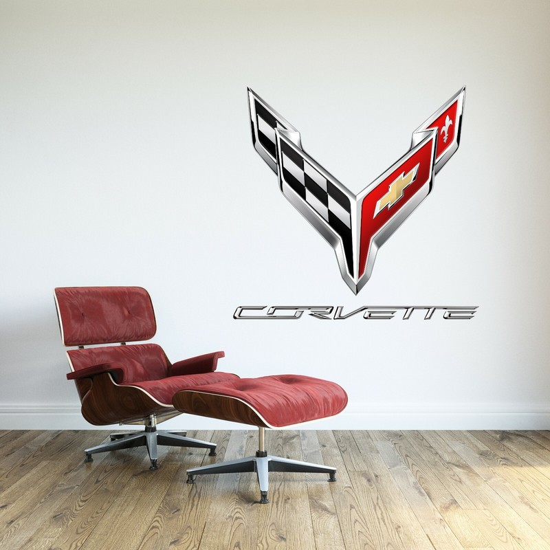 Chevrolet Chevy C8 Logo Wall Decal Sport Car Luxury Racing Vinyl Decor Sticker gallery