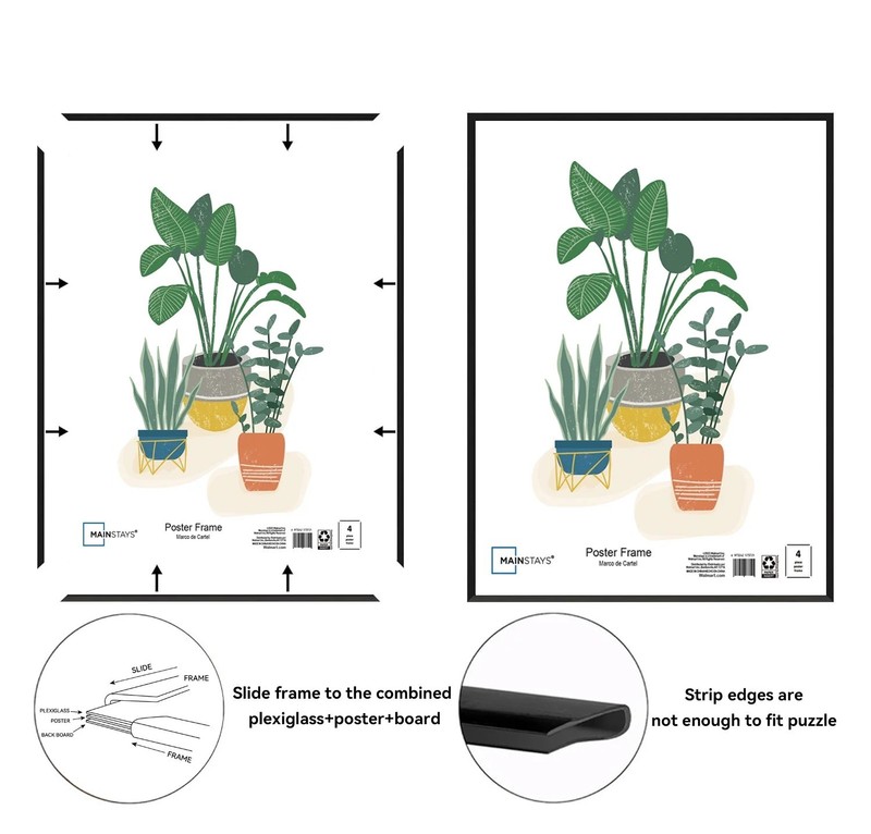Mainstays 24x36 Picture Frame, Black Flat Profile Wall Photo Frame. gallery
