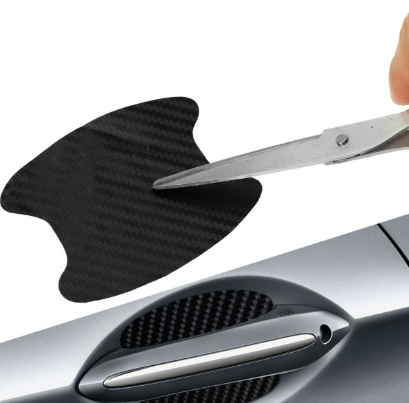 4PCS Carbon Fiber Door Handle Car Stickers Decal Protector Film Anti Scratch gallery
