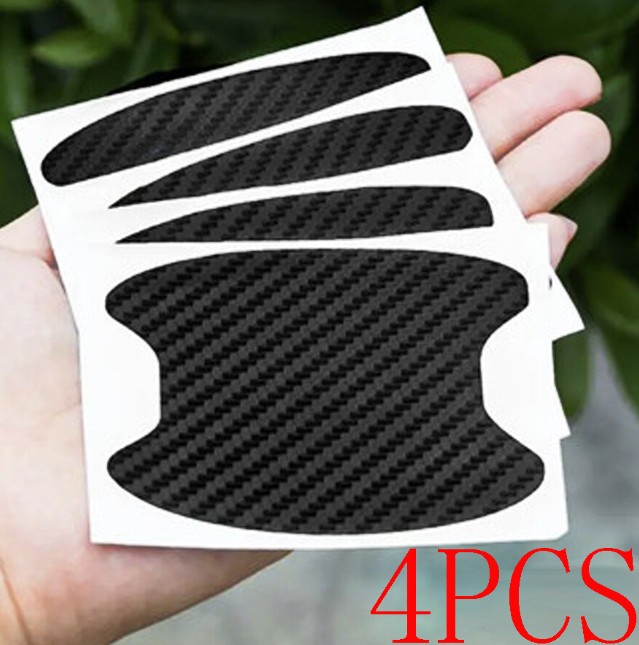 4PCS Carbon Fiber Door Handle Car Stickers Decal Protector Film Anti Scratch gallery