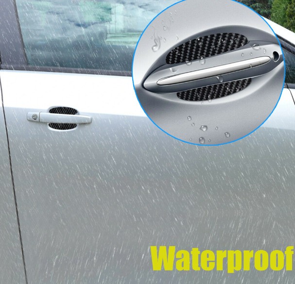 4X Carbon Fiber Door Handle Car Stickers Decal Protector Film Anti Scratch gallery