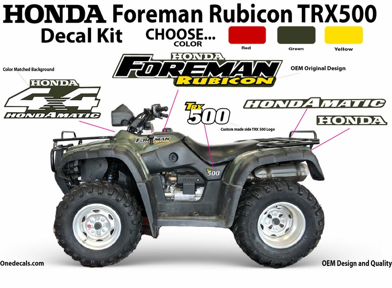 Honda Foreman Rubicon Decal Kit Sticker Graphics Emblem 2001 2002 2003 2004 OEM