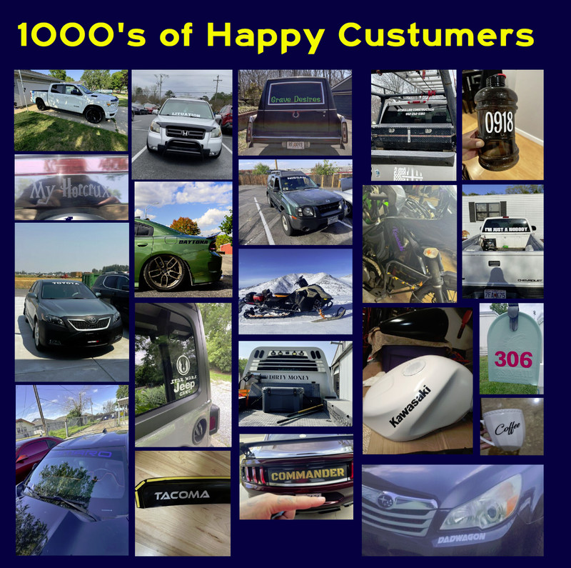 Custom Decal Sticker Vinyl Lettering Personalized Text,Window Wall Car Truck (14 gallery