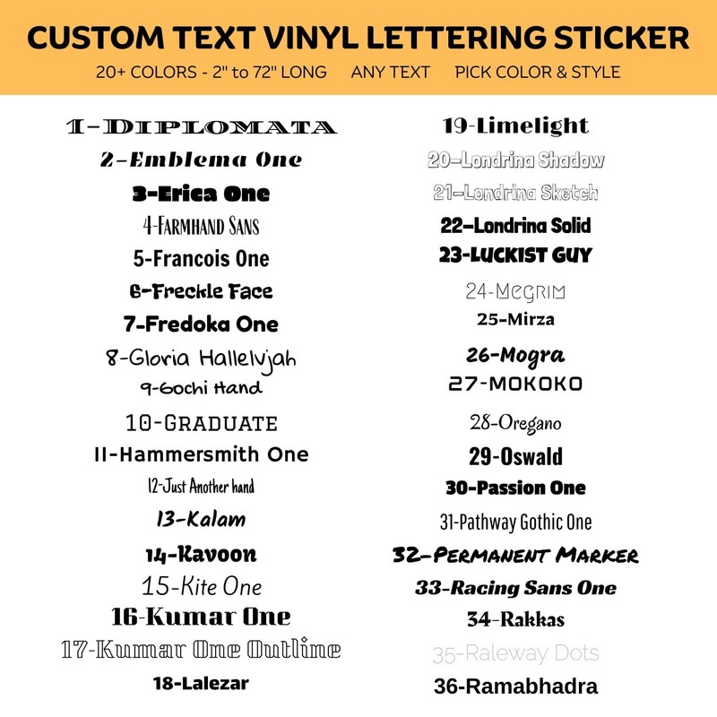 Custom Text Vinyl Lettering Sticker Decal Personalized Any Text – Any Name – [xx