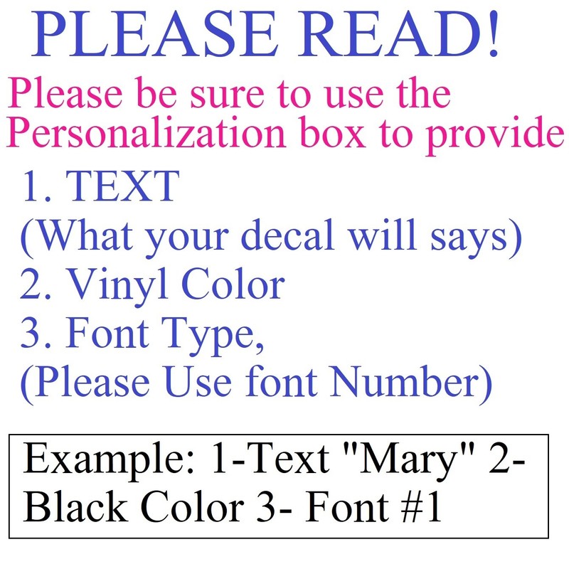 Custom Decal Sticker Vinyl Lettering Personalized Text,Window Wall Car Truck (14 gallery