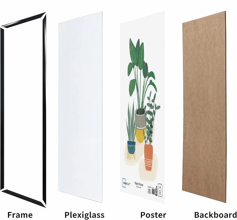 Mainstays 24x36 Picture Frame, Black Flat Profile Wall Photo Frame. gallery