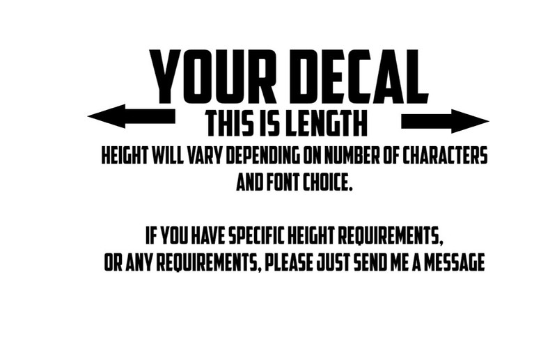 Custom Text Vinyl Lettering Sticker Decal Personalized -ANY TEXT - ANY NAME - [2 gallery