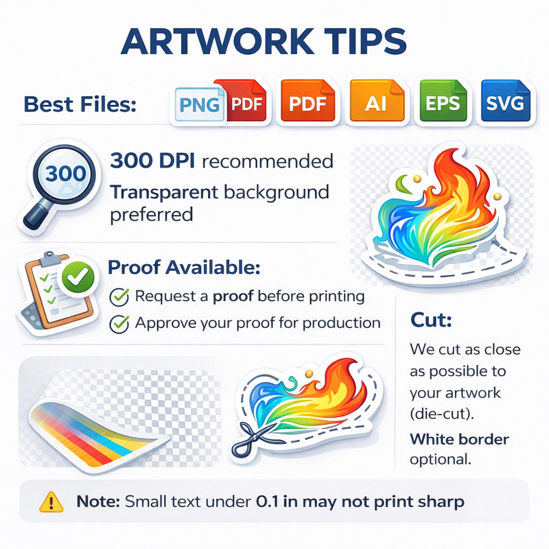 Custom Logo Stickers Vinyl Die Cut Decals Waterproof UV Resistant 2"-20" gallery