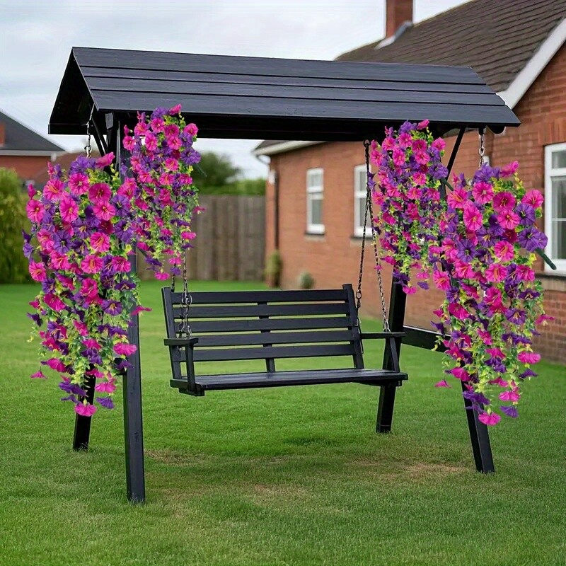 4PCS Artificial Morning Glory Vines UV Resistant Hanging Flowers Outdoor Decor gallery